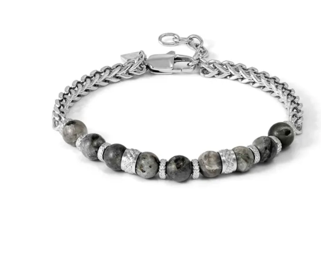 MANVISION STEEL BRACELET WITH NATURAL STONES 133017 081