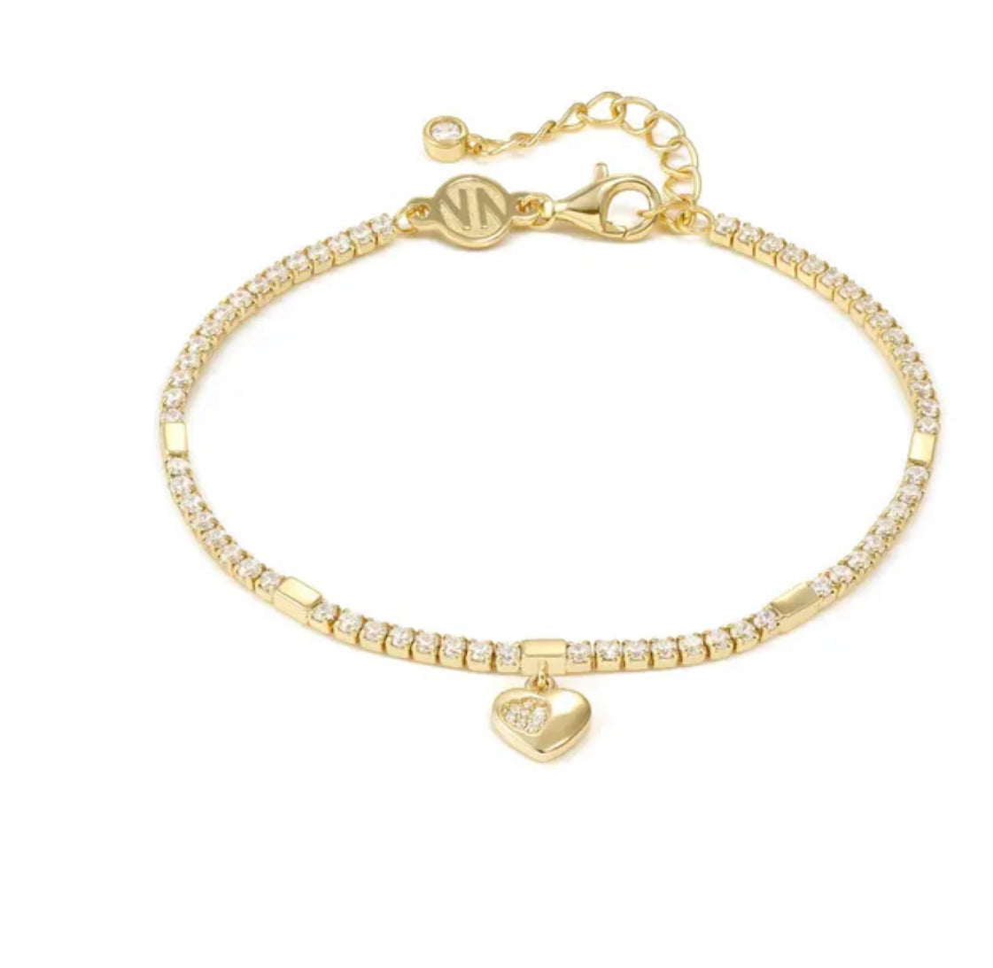 242302 006 PETIT SPARKLE TENNIS BRACELET, HEART
