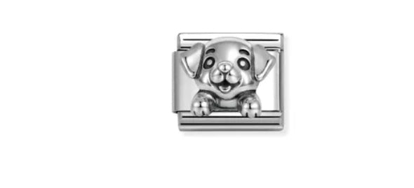 COMPOSABLE CLASSIC LINK DOG, OXIDISED SILVER