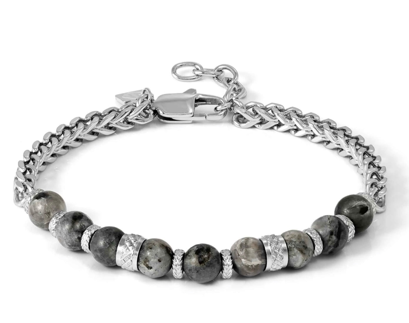 133017 081 MANVISION STEEL BRACELET WITH NATURAL STONES