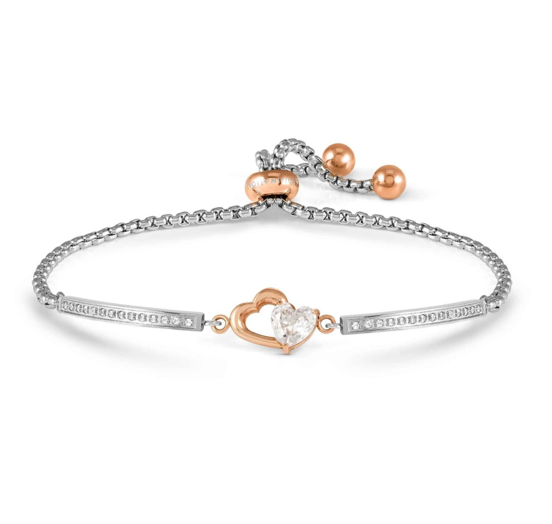 028020 022 MILLELUCI BRACELET, DOUBLE HEART