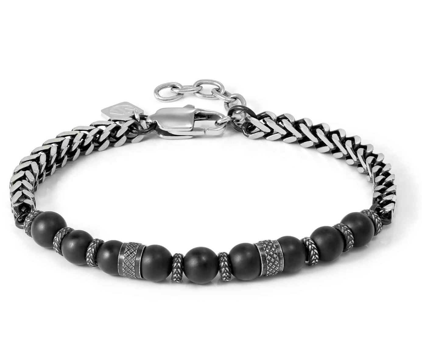 133017 051 MANVISION STEEL BRACELET WITH NATURAL STONES