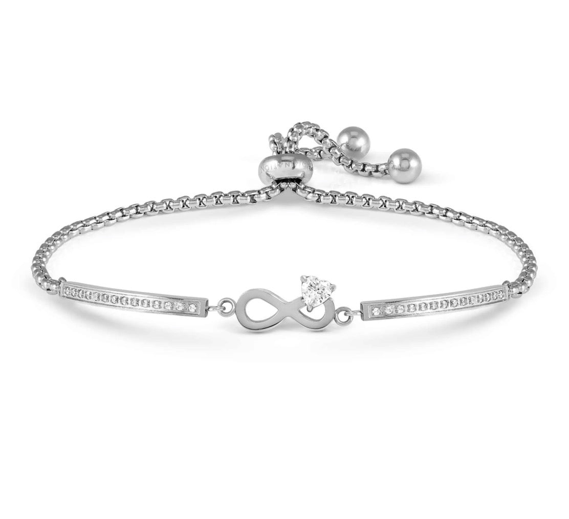 028019 024 MILLELUCI BRACELET, INFINITY SYMBOL WITH CZ
