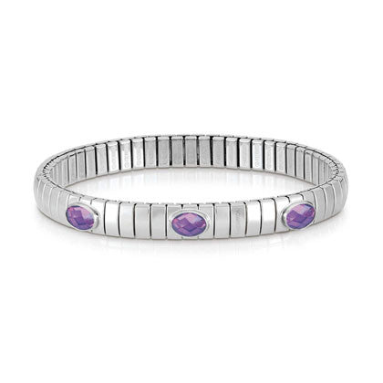 043470/001DLV XTE,S/steel,silver,FACETED stones bracelet PURPLE