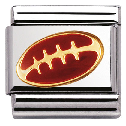 030203/09 Classic Sport,S/Steel, enamel, bonded yellow gold american football