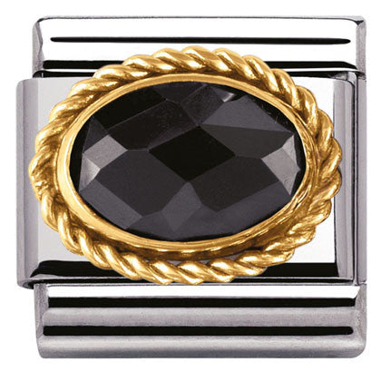 030602/011 CLASSIC FACETED S/Steel, Bonded Yellow Gold Black