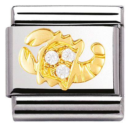 Classic ZODIAC S/Steel,Bonded Yellow Gold, CZ, Scorpio