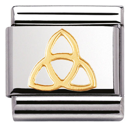030119/04 Classic CELTIC, S/Steel,bonded yellow gold Trinity knot