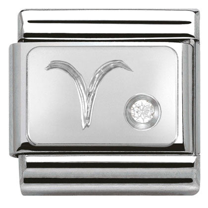 330302/01 Classic ZODIAC S/steel,CZ,925 silver Aries