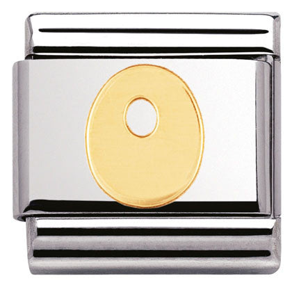 030101/15 Classic LETTER,S/Steel,Bonded Yellow Gold Letter O