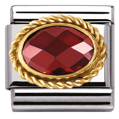 030602/005 CLASSIC FACETED CZ, S/Steel, Bonded Yellow Gold