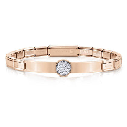 TRENDSETTER Bracelets in stainless steel? sterling silver and c.z. (PVD) (022_Rose Gold and WHITE)
