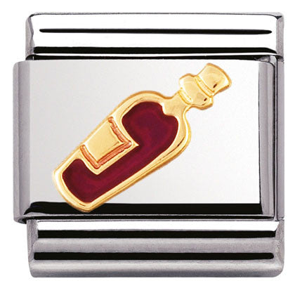 030218/04 Classic DRINKS,S/steel,enamel,bonded yellow gold red wine