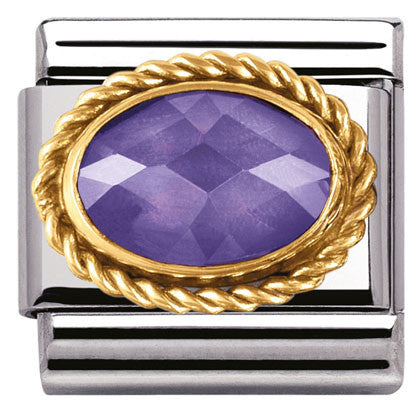 030602/001 CLASSIC FACETED S/Steel, Bonded Yellow Gold PURPLE