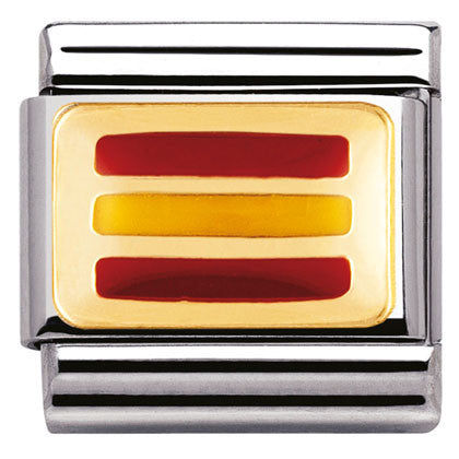 030234/18 Classic FLAG, s. steel, enamel, bonded yellow gold Spain