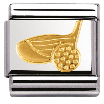 030106/24 Classic S/Steel,bonded yellow gold Golf Ball and Club