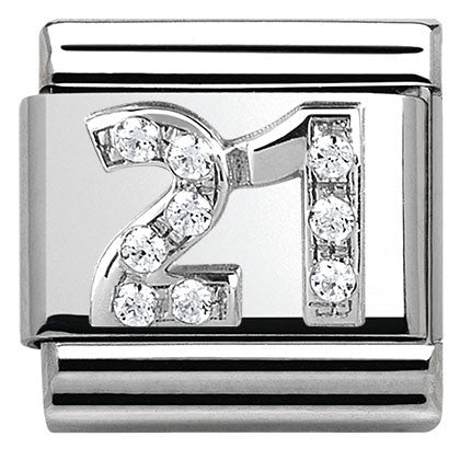 330304/19 Classic S/steel,CZ, silver 925 Number 21