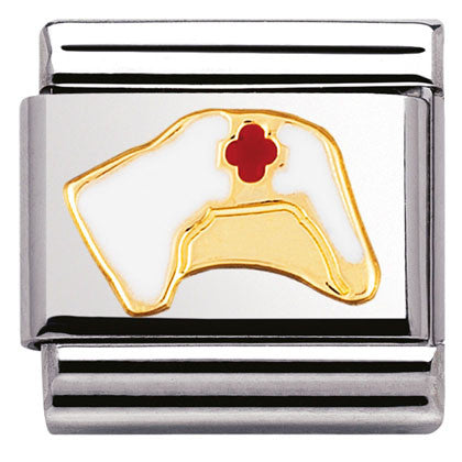 030208/25 Classic, s/steel,enamel,bonded yellow gold Nurse Hat