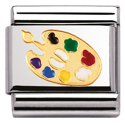 030208/04 Classic S/steel,enamel bonded yellow gold Artists palette