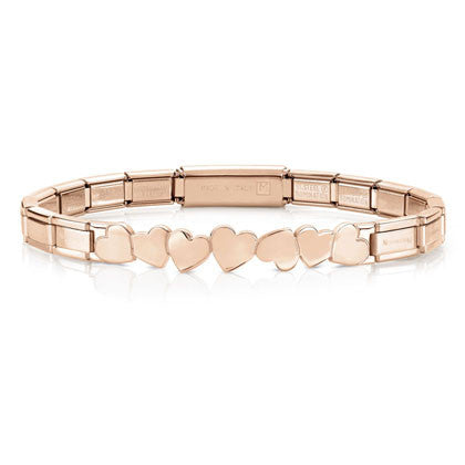 TRENDSETTER Bracelets in stainless steel with wefts (002_Hearts ROSE GOLD)
