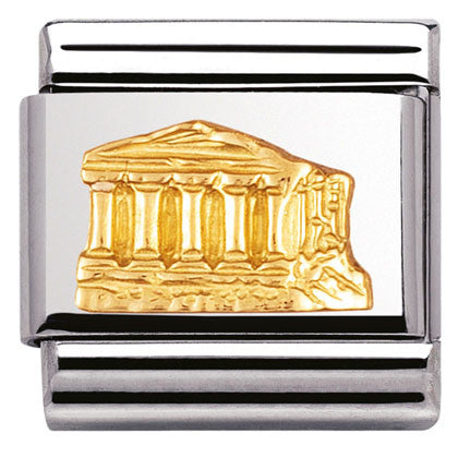 030123/02 Classic RELIEF MONUMENTS,S./steel,bonded yellowgold Parthenon
