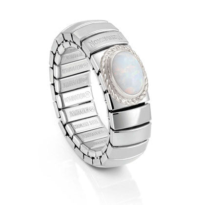 XTE ring silver 043401/013 WHITE OPAL synthetic
