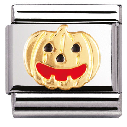 030216/05 Classic , S/steel, enamel, bonded yellow gold Pumpkin