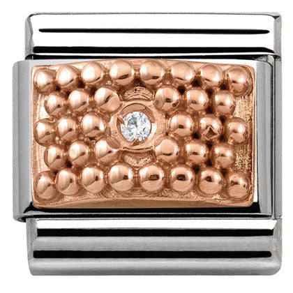 430303/04 Classic ENGRAVED,S/steel 9K rose gold CZ Pebbles