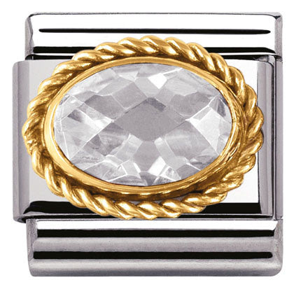 030602/010 CLASSIC FACETED S/Steel, Bonded Yellow Gold White