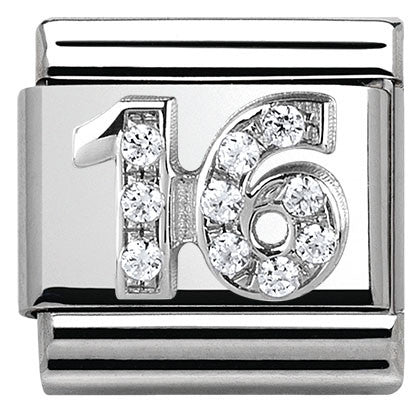 330304/17 Classic S/ steel,CZ,silver 925 number 16