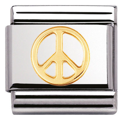 030116/06 Classic,S/steel,bonded yellow gold Peace