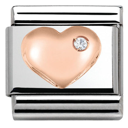 430305/01 Classic S/Steel, Bonded Rose Gold,CZ Heart