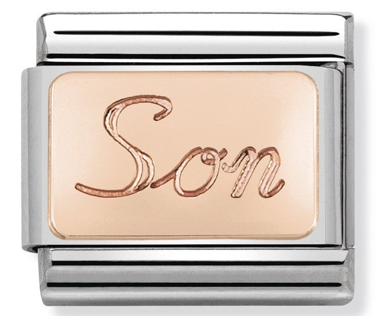 430108/07 Classic Bonded Rose GoldEngraved Plate Son
