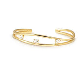 242804/012 MY REBEL ART CUFF BRACELET WITH WHITE STONES