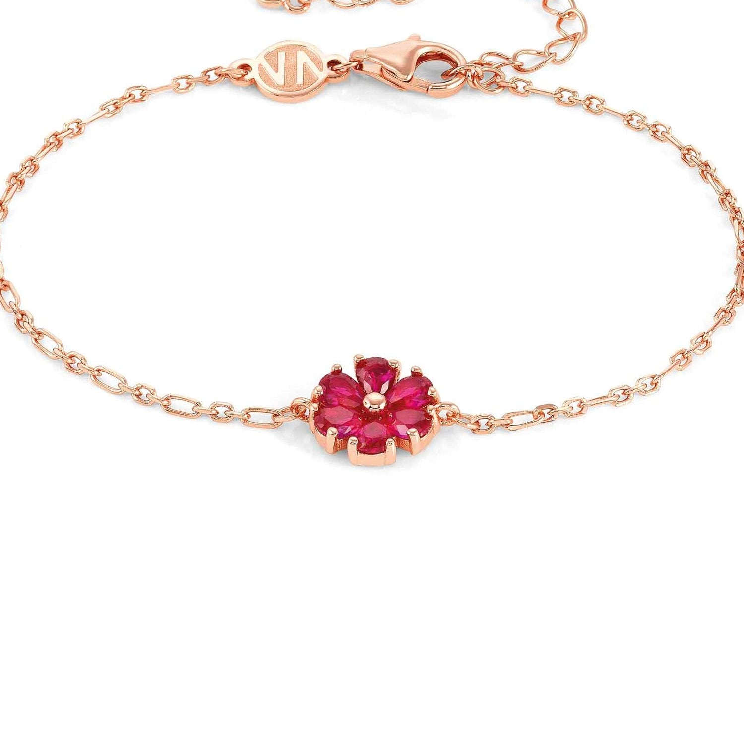 SWEETROCK bracelet ed. NATURE  925 silver,CZ,  Rose Gold Flower 148037/044