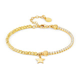CHIC & CHARM bracelet ed. CELEBRATION 925 silver,CZ, (SYMBOL) Yellow gold Star 148616/091