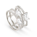 COLOUR WAVE ring  925 silver,CZ, WHITE Silver finish Size17 149800/008/008