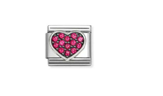 COMPOSABLE CLASSIC LINK HEART, RED STONES