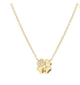 242303 003 Sterling silver necklace with Cubic Zirconia and Four-Leaf Clover pendant