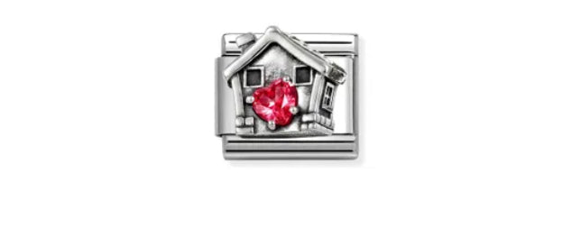 COMPOSABLE CLASSIC LINK SILVER HOUSE, CZ HEART
