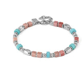 027936 098 INSTINCTSTYLE INFINITY STEEL BRACELET, COLOURED STONES
