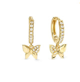 242305 042 PETIT SPARKLE HOOP EARRINGS, BUTTERFLY