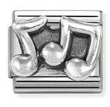 330101/86 Classic OXIDIZED SYMBOLS in st.steel  925 silver Music Notes