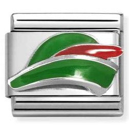 330204/40 Classic ,steel, enamel ,925 sterling silver Archers Hat