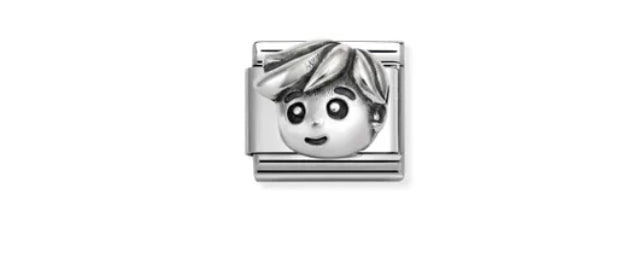 COMPOSABLE CLASSIC LINK COUPLE, FATHER, OXIDISED SILVER