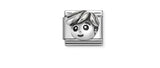 COMPOSABLE CLASSIC LINK COUPLE, FATHER, OXIDISED SILVER
