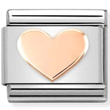 430104/37 Classic St. steel and, 9k rose gold Heart