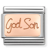 430108/04 Classic Bonded Rose Gold Engraved Plate God Son