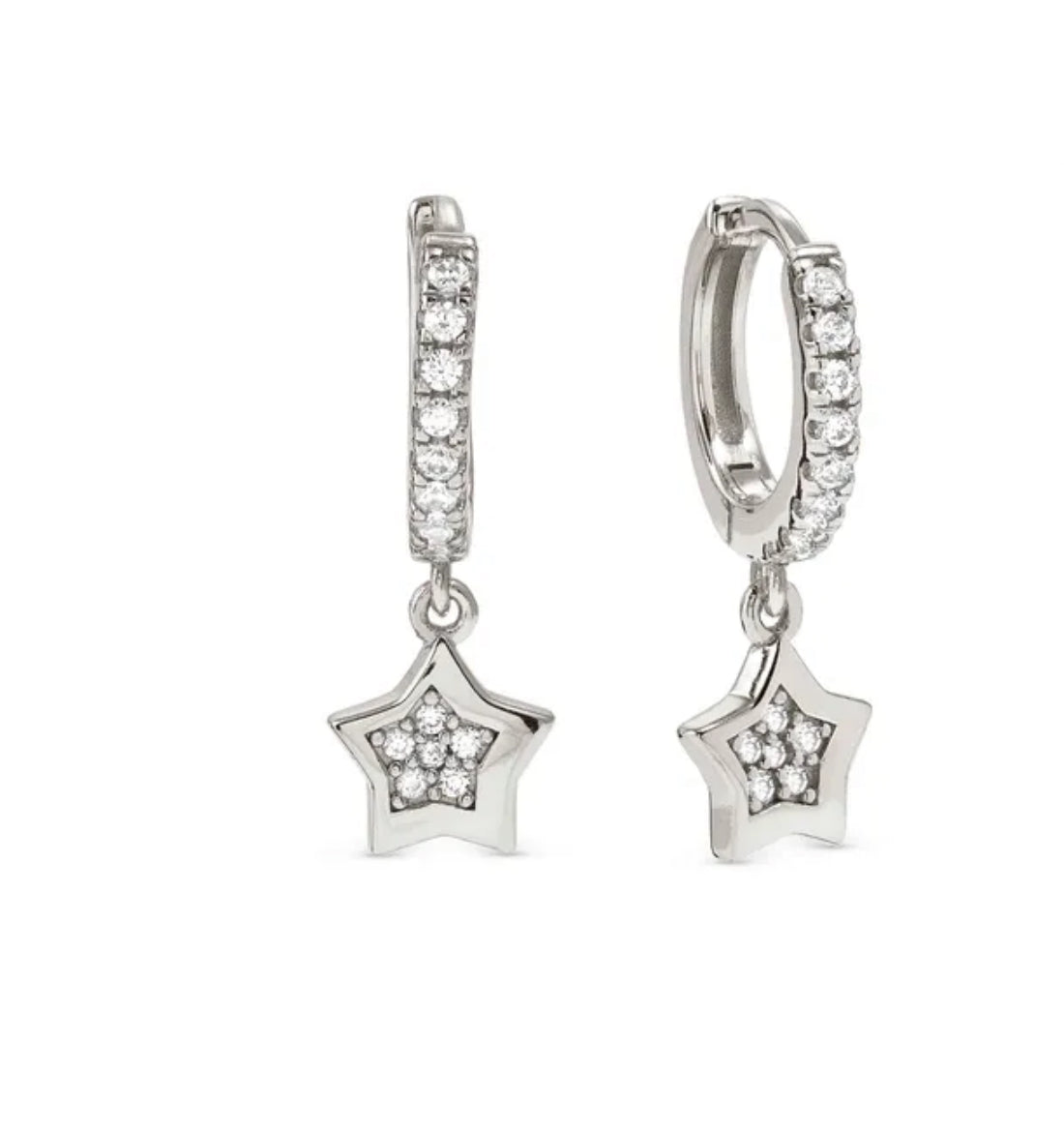 242305 007 PETIT SPARKLE HOOP EARRINGS, STAR