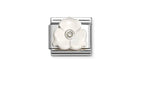 COMPOSABLE CLASSIC LINK 3 PETAL FLOWER, WHITE STONE